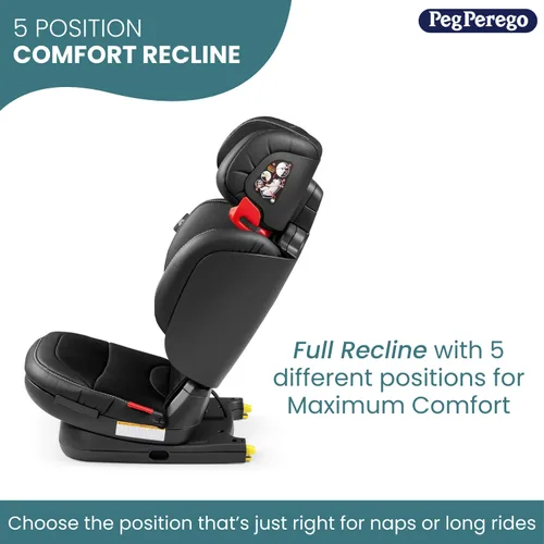 Miniatura 6 de Peg Perego Viaggio Flex 120 Booster, ajuste total 4D para seguridad y comodidad, sin reposabrazos, plegable compacto para viajes, 40-120 libras