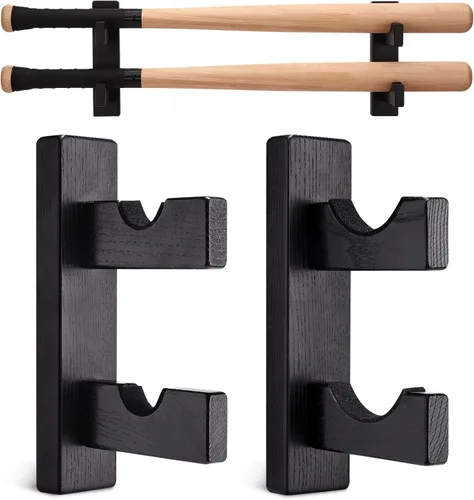 Miniatura 9 de TOBWOLF 2 vitrinas para bates de béisbol, soporte para colgar bates de béisbol, soporte horizontal para bates de béisbol de montaje en pared