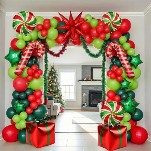 Miniatura 11 de Puerta de Pan de Jengibre de Navidad con Luces, Decoraciones de Cubierta de Cartón, Letrero de Pancarta de Porche de Dulces de Casa de Pan