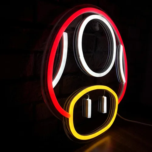 Miniatura 3 de Heliwey Letrero de Luz LED de Neón para Juegos, Decoración de Sala de Juegos, Decoración de Pared Super Mushroom NPC para Dormitorio, Man Cave