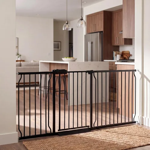 Miniatura 19 de Puerta de bebé para escaleras y puertas, puertas para perros de 29 a 34 pulgadas para la casa, puerta para mascotas de interior montada a presión