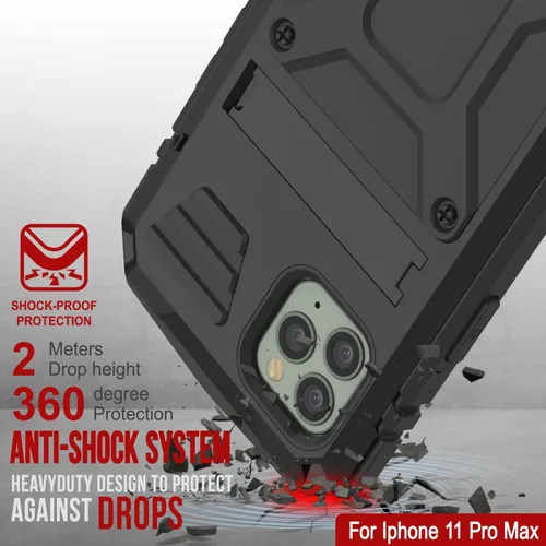 Miniatura 6 de PunkCase Funda de metal para iPhone 11 Pro Max [Serie 2.0] Funda de armadura resistente Diseño de cuerpo completo de aluminio y TPU con protector