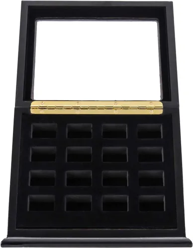 Miniatura 2 de Vitrina de anillo de campeonato, caja de madera para anillos deportivos (16 ranuras, inclinada, negro)