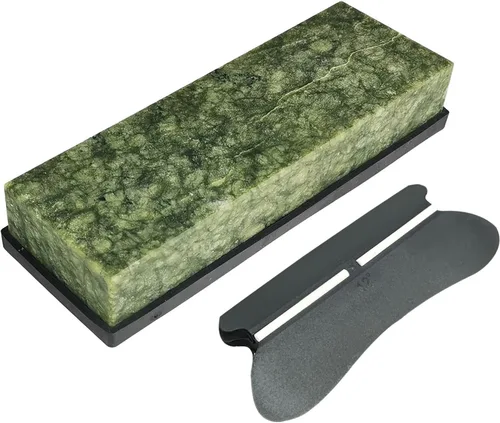 Miniatura 9 de Piedra de afilar de pulido de gran tamaño, grano 10000 # afilador de cuchillos piedra de afilar final pulido fino piedra aceitosa verde natural