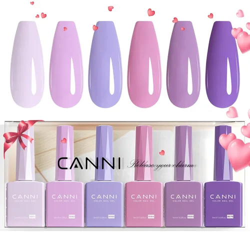 Miniatura 22 de CANNI Juego de esmaltes de uñas de gel marrón sin hema, 6 colores de 0.3 onzas líquidas, kit de esmalte de gel de color marrón claro, azul nude, kit