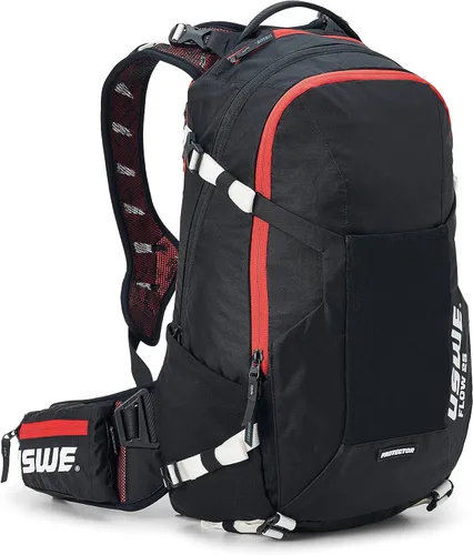 USWE Flow 16L - Mochila con protector de espalda, para bicicleta, Mountainbike, MTB y E-MTB, negro
