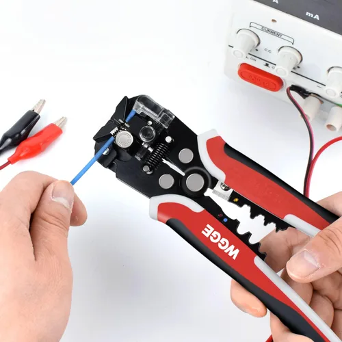 Miniatura 7 de WGGE WG-014 pelacables autoajustable con aislamiento, para pelar cables desde AWG 10-24, strippers automáticos con cortadores y buclera de 8
