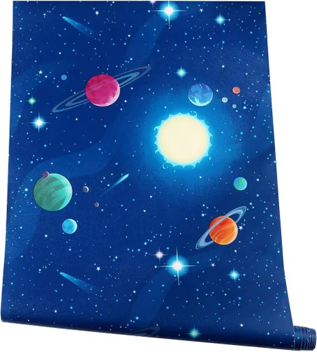 Miniatura 2 de TAOGIFT Papel tapiz de vinilo para despegar y pegar, para guardería, habitación de niños, pared extraíble, autoadhesivo, revestimiento de cajón