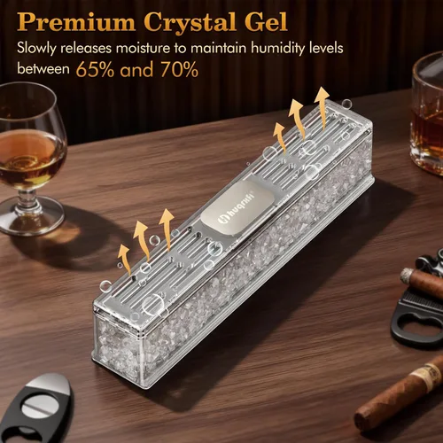 Miniatura 4 de Humidificador de puros prellenado: humidificador de gel de cristal listo para usar, accesorios para humidor de puros, mantiene la humedad ideal