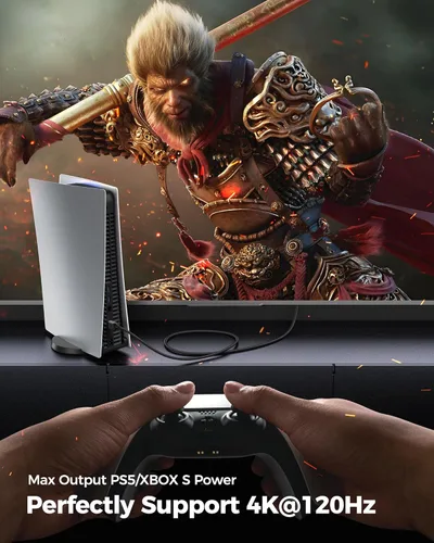 Miniatura 4 de Silkland Cable HDMI 2.1 corto de 1 pie de 10K 8K (trenzado de nylon), cable HDMI de ultra alta velocidad [8K @60Hz, 4K @240Hz 144HZ 120Hz] 48Gbps
