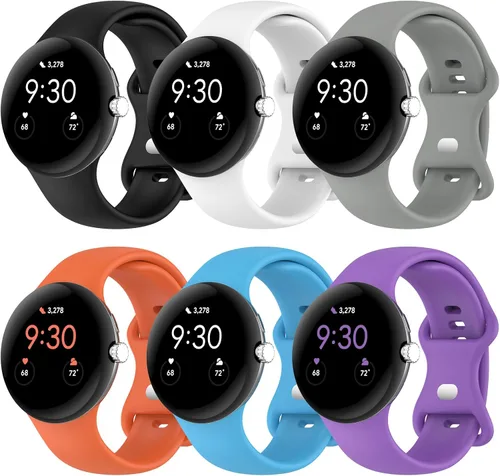 Miniatura 17 de Correa Compatible con Google Pixel Watch 1/2/3/4 (41mm), Pulsera de Reemplazo de Silicona Suave Deportiva para Google Pixel Watch 41mm Negro