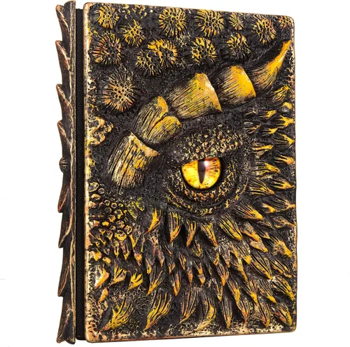Miniatura 33 de Diario 3D en relieve de ojo de dragón en relieve, cuaderno grabado de resina, cuaderno Dnd para los amantes de los dragones, papel en blanco, bloc