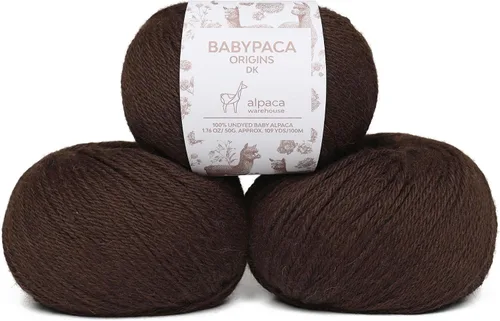 Miniatura 78 de 100% Hilo de Lana de Alpaca Bebé (Juego de 3 Madejas, 150 Gramos) Peso DK - Hecho en Perú - Celestialmente Suave y Perfecto para Tejer y Ganchillo