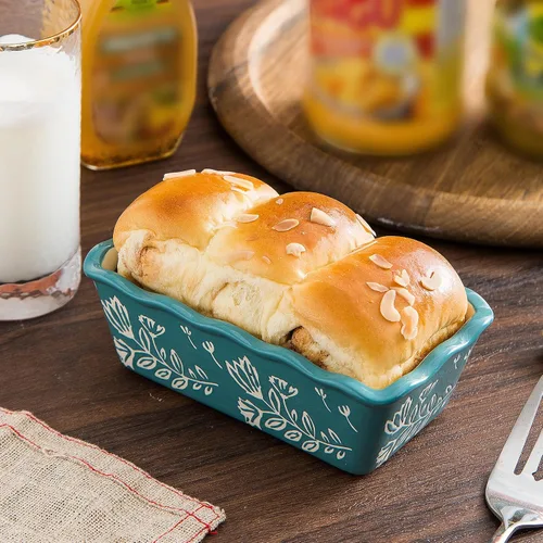 Miniatura 2 de Wisenvoy Mini molde para pan de cerámica para hornear pan, mini sartenes para pan de 4 piezas