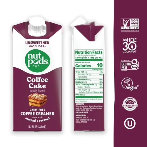 Miniatura 2 de nutpods Crema para pastel de café sin azúcar, sin lácteos, hecha de almendras y cocos, Whole30, Keto, sin gluten, sin OMG, vegano, Kosher