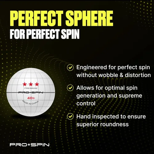 Miniatura 4 de PRO-SPIN Pelotas de ping pong - Pelotas de tenis de mesa blancas premium de 3 estrellas Calidad profesional de alto rendimiento ABS 40+