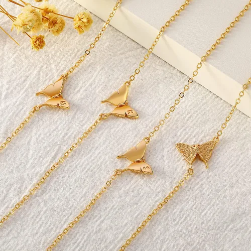 Miniatura 7 de BRIJEWLIC Butterfly Bracelet Gold Bracelets for Women, 14K Gold Plated Butterfly Cute Bracelets Initial Bracelets for Women Teen Girls Gifts Gold