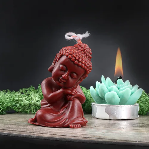 Miniatura 2 de Cestony Moldes de silicona con forma de Buda 3D para hacer velas, pilar de resina, aromaterapia, velas de yeso, cera de arcilla, adorno para Buda-d