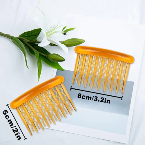 Miniatura 2 de ELANE 24 peines de plástico para cabello lateral con dientes para el cabello, accesorios para el cabello, peine para velo de boda para mujeres