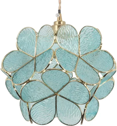 Miniatura 45 de Bieye L10749 - Lámpara colgante de techo de vidrio manchado estilo Tiffany con pantalla de 8 pulgadas de ancho (naranja, 8" flor de cerezo)