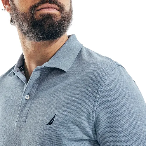 Miniatura 17 de Nautica playera polo clásica de mangas cortas, color sólido, para hombre