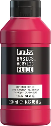 Miniatura 41 de Liquitex BASICS Pintura acrílica fluida, botella de 118ml (4 onzas), tono amarillo cadmio medio Tono medio amarillo cadmio