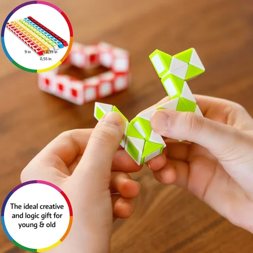 Miniatura 8 de CUBIDI® Cubo mágico de serpiente Juguete antiestrés de serpiente para niños Juguetes de viaje para niños de 4 a 8 años Gran regalo para niños