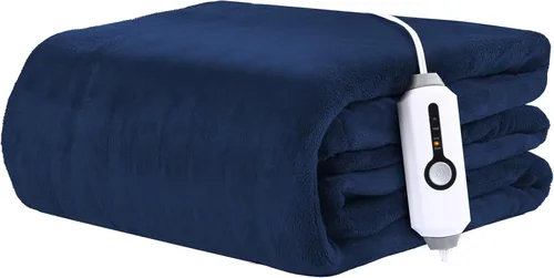 Miniatura 16 de Manta Eléctrica Térmica de Franela y Sherpa 50"x60" Tamaño Throw - 4 Niveles de Calor, Apagado Automático 10H, Calentamiento Rápido, Acogedora
