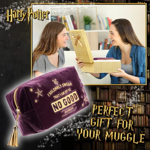 Miniatura 2 de Harry Potter Bolsa de Maquillaje de Terciopelo Estuche Cosmético Organizador de Viaje para Mujeres, Adolescentes y Niñas, Pequeño Neceser para Morado