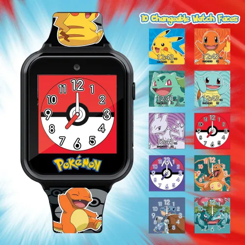 Miniatura 3 de Reloj inteligente interactivo para niños Pokémon – Reloj con pantalla táctil con juegos, cámara, grabadora de voz, contador de pasos, alarma