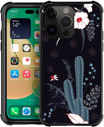 Miniatura 15 de ZHEGAILIAN Funda compatible con iPhone 14, funda de munición AK 47, parte trasera de vidrio templado+funda protectora de TPU de silicona suave