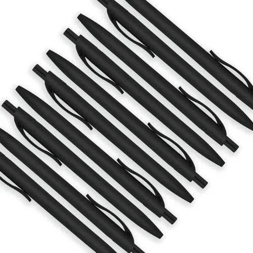Miniatura 3 de Deegtran Paquete de 100 bolígrafos de barril negro sin sangrado, bolígrafos retráctiles al por mayor, punta mediana, tinta suave, tinta negra de 1.0