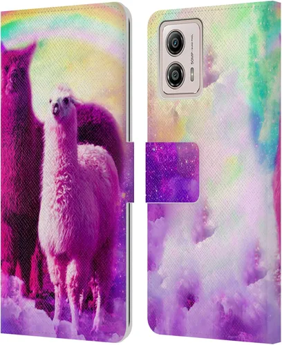 Miniatura 11 de Head Case Designs Officially Licensed Random Galaxy Cat & Electric Pancakes Space Llama Leather Book Wallet Case Cover Compatible with Motorola Moto