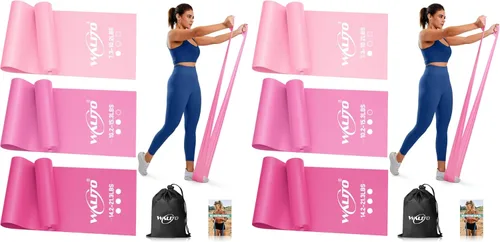 Miniatura 10 de WALITO Bandas de resistencia para entrenamiento, bandas de ejercicio para mujeres y hombres, bandas de entrenamiento para terapia física, 1.Rosa