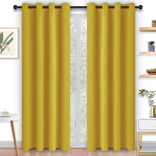 Miniatura 14 de Cortinas y cortinas de poliéster con ojales en la parte superior para oscurecer la habitación, sala de estar con aislamiento térmico