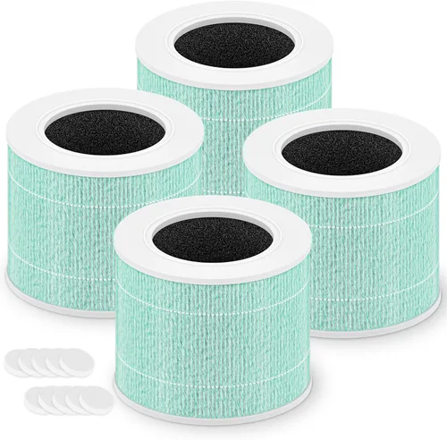 Miniatura 25 de Core Mini filtro de repuesto para purificador de aire LEVOIT Core Mini y Core Mini-P, 3 en 1 grado H13 True HEPA y carbón activado de alta Blanco