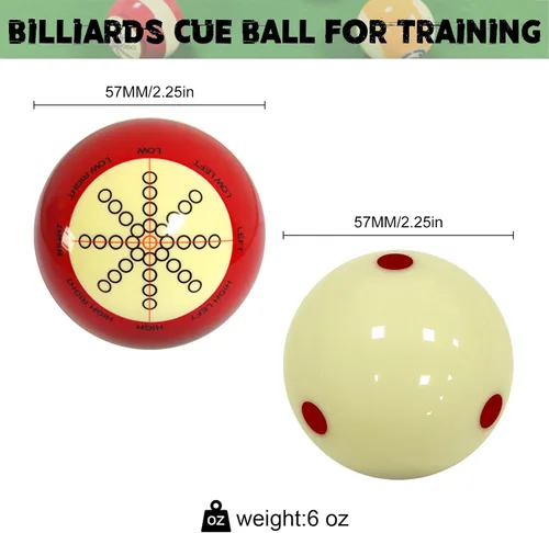 Miniatura 2 de Bola de Taco de Billar de 2-1/4" Tamaño Estándar Bola de Billar de Repuesto para Entrenamiento