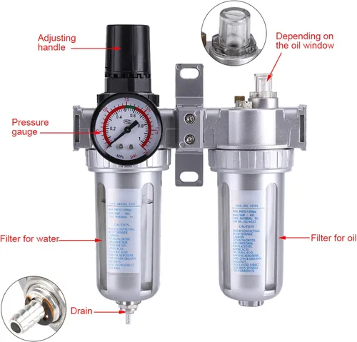 Miniatura 5 de a IR Compresor Filtro Regulador Mois ture Limpiador de Trampa de Agua Herramienta Separadora, Filtro IR de Partículas, 3/8 '' Limpiador de Trampa
