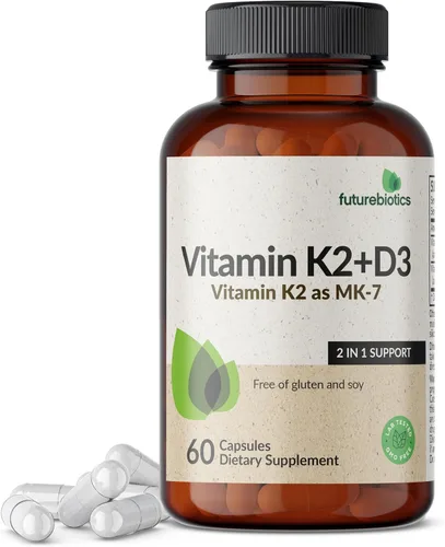 Miniatura 10 de Futurebiotics Vitamina K2 (MK7) con suplemento D3 - Fórmula sin OGM - 5000 UI de vitamina D3 y 90 microgramos de vitamina K2 MK-7, 250 cápsulas