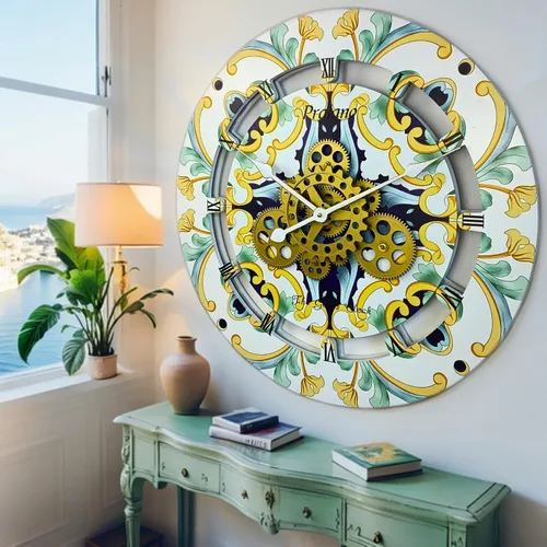 Miniatura 66 de ImprovingLife The Gears - Reloj de pared con engranajes móviles (Atrani, redondo de 10 pulgadas)