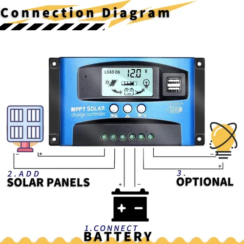 Miniatura 3 de MPPT 40A 12V/24V Controlador Regulador de Carga de Panel Solar con Enfoque Automático y Seguimiento, Puerto USB Dual, Pantalla LCD, Nueva Tecnología