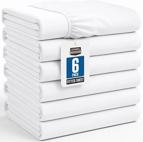 Miniatura 47 de Utopia Bedding Sábana Bajera Completa Ajustada - Sábana de Fondo - Bolsillo Profundo - Microfibra Suave - Resistente al Encogimiento y la Azul Spa