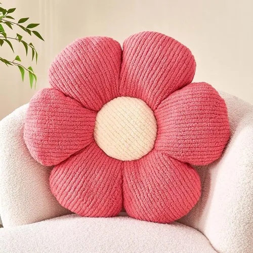 Miniatura 19 de Kcvvcr Almohada Decorativa de Flores, Almohada de Suelo Suave Blanca con Forma de 14.9" para Decoración del Hogar, Lindas Almohadas Decorativas