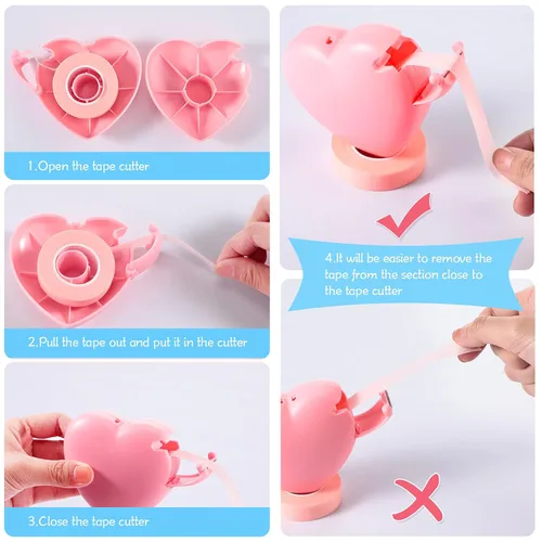 Miniatura 3 de Cinta de extensión de pestañas, cinta adhesiva transpirable, cinta de pestañas de tela no tejida con cortador dispensador de cinta en forma de Rosa