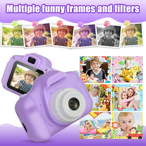 Miniatura 3 de Cámara para niños, cámaras de video digitales HD para niños, juguetes de regalo para niñas y niños de 3 a 12 años, cámara portátil para selfie
