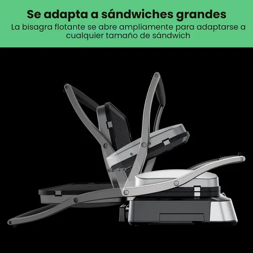 Miniatura 6 de Chefman Prensa de panini digital 5 en 1 y parrilla para sándwiches y plancha para parrilla con placas de asado reversibles y lavables