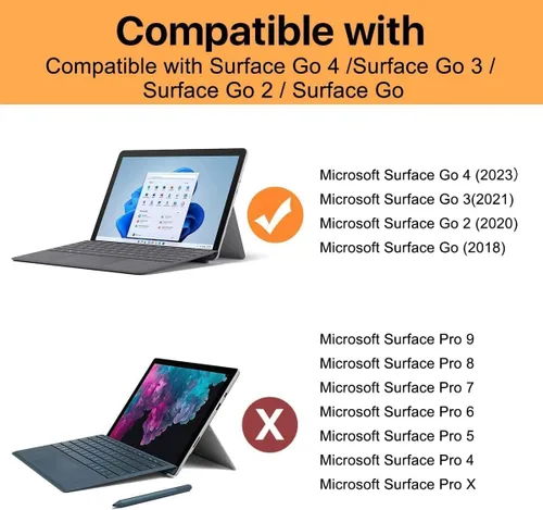 Miniatura 2 de MoKo Funda compatible con Microsoft Surface Go 4 / Surface Go 3 / Surface Go 2 / Surface Go Funda protectora todo en uno con soporte para bolígrafo