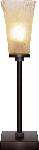 Miniatura 14 de Toltec Lighting Luna Accent - Lámpara de mesa, acabado de granito oscuro, cristal cuadrado de burbujas ahumadas de 3.5 pulgadas