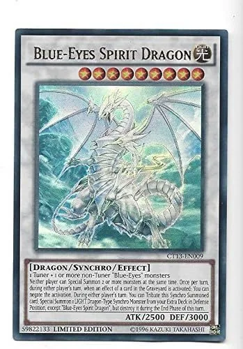 Yugioh Tarjeta Ultra Rara Blue Eyes Spirit Dragon Edición Limitada CT13-EN009 por Yu Gi Oh!