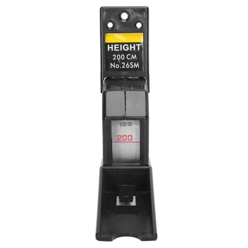 Miniatura 4 de 6.6 ft Altura Estatura Meter Cinta de medición retráctil Regla Herramienta de medición de metal (negro)
